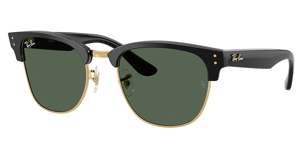 Ray-Ban RBR0504S CLUBMASTER REVERSE round sunglasses in Black Ok Arista/Dark Green
