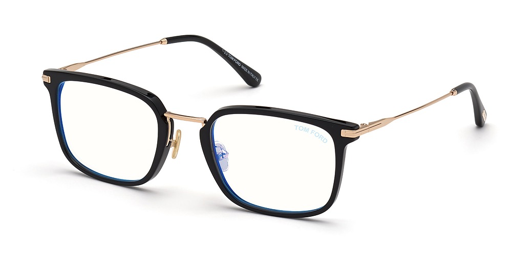 Tom Ford FT5747-D-B square eyeglasses in Shiny Black