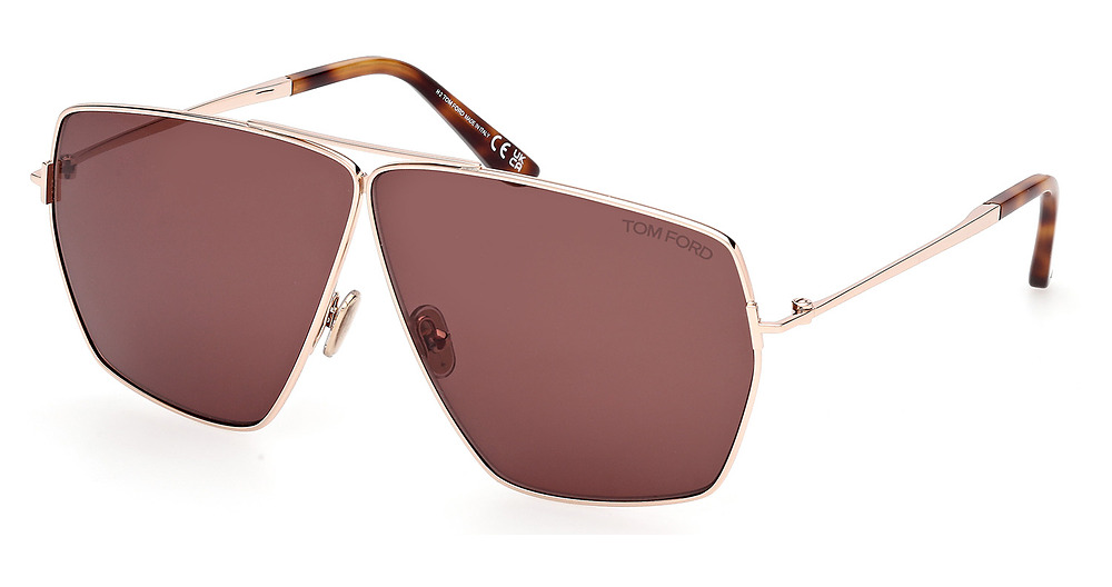 Tom Ford FT1185 aviator sunglasses in Shiny Rose Gold/Brown