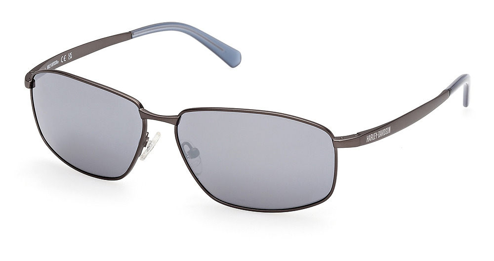 matte gunmetal / blue mirror