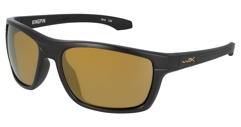KINGPIN POL VENICE GOLD MIRROR LENS / MATTE BLACK FRAME / Polarized Venice Gold Mirror