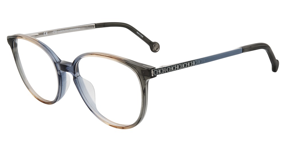 Carolina Herrera VHE759K round eyeglasses in Blue Beige Green 06 Nr