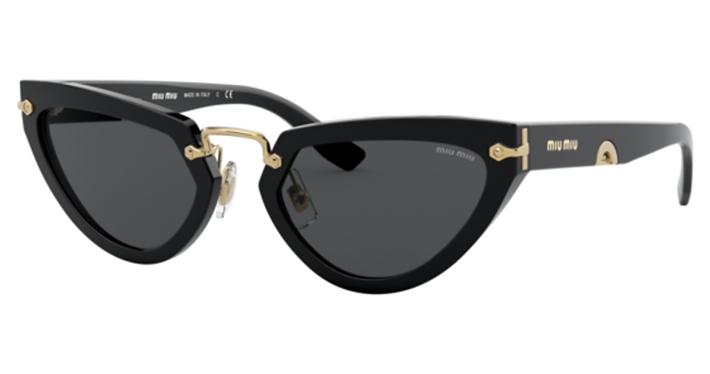 Miu Miu MU 10VS cateye sunglasses in Black/Dark Grey