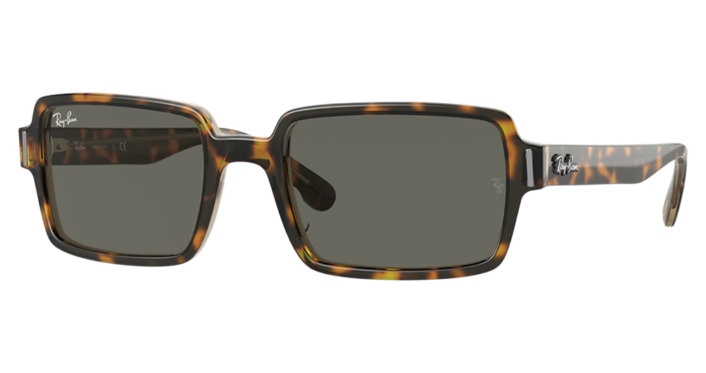 Ray-Ban RB2189 square sunglasses in Havana on Transparent Brown/Dark Grey