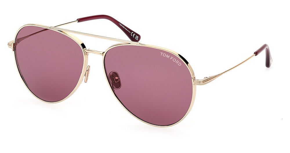 Tom Ford FT0996 aviator sunglasses in Gold/Violet