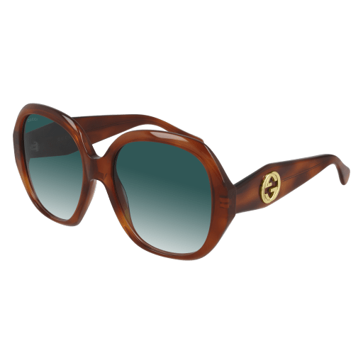Gucci GG0796S round sunglasses in Havana Havana Grey/Grey