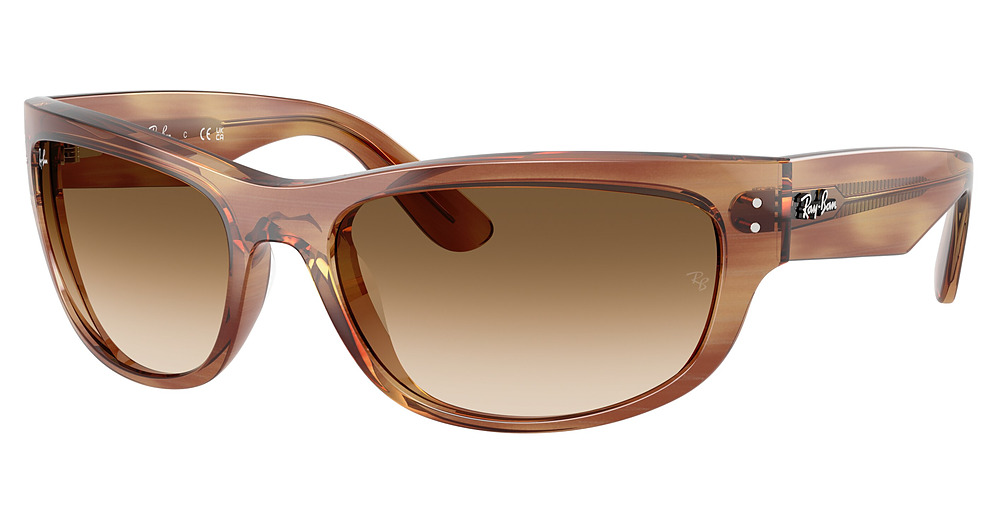 Ray-Ban RB2289 MEGA BALORAMA round sunglasses in Striped Brown/Clear Gradient Brown