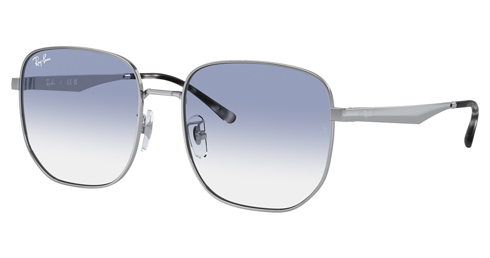 Ray-Ban RB3713D irregular sunglasses in Silver/Clear Gradient Light Blue