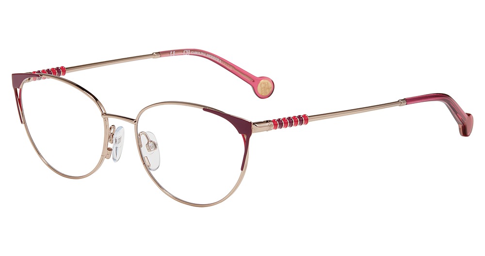 Carolina Herrera VHE164K cateye eyeglasses in Gold Purple 0 E59