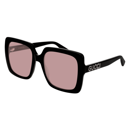 Gucci GG0418S square sunglasses in Black Black Pink/Nylon