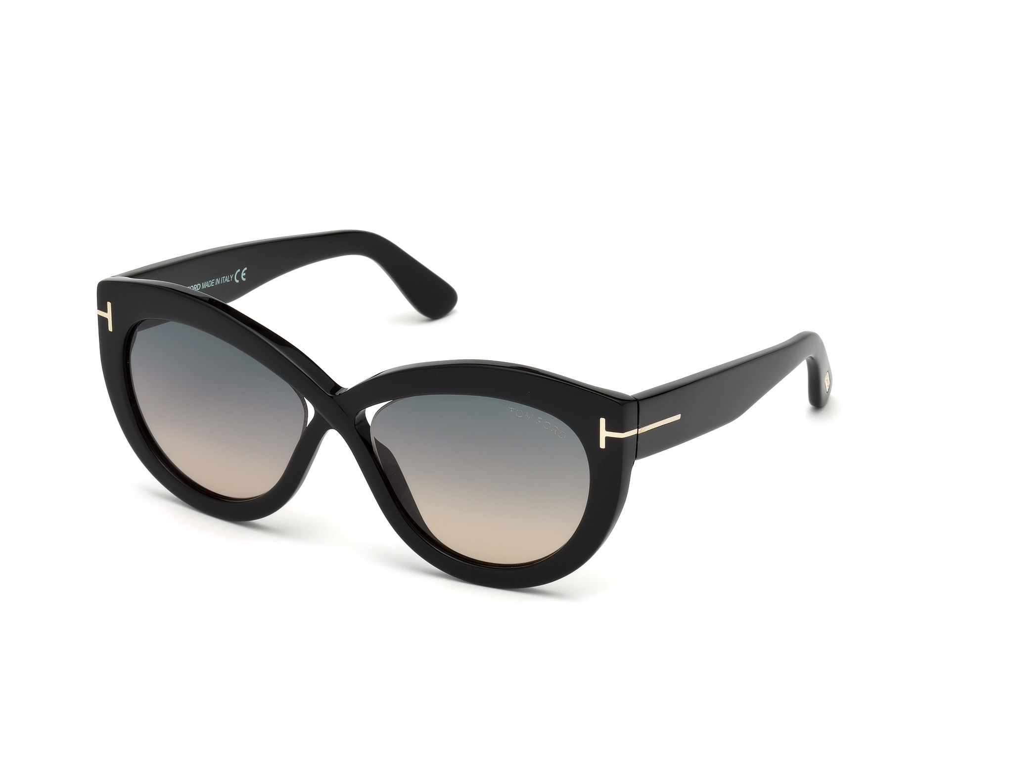 Tom Ford FT0577 Diane-02 cateye sunglasses in Shiny Black