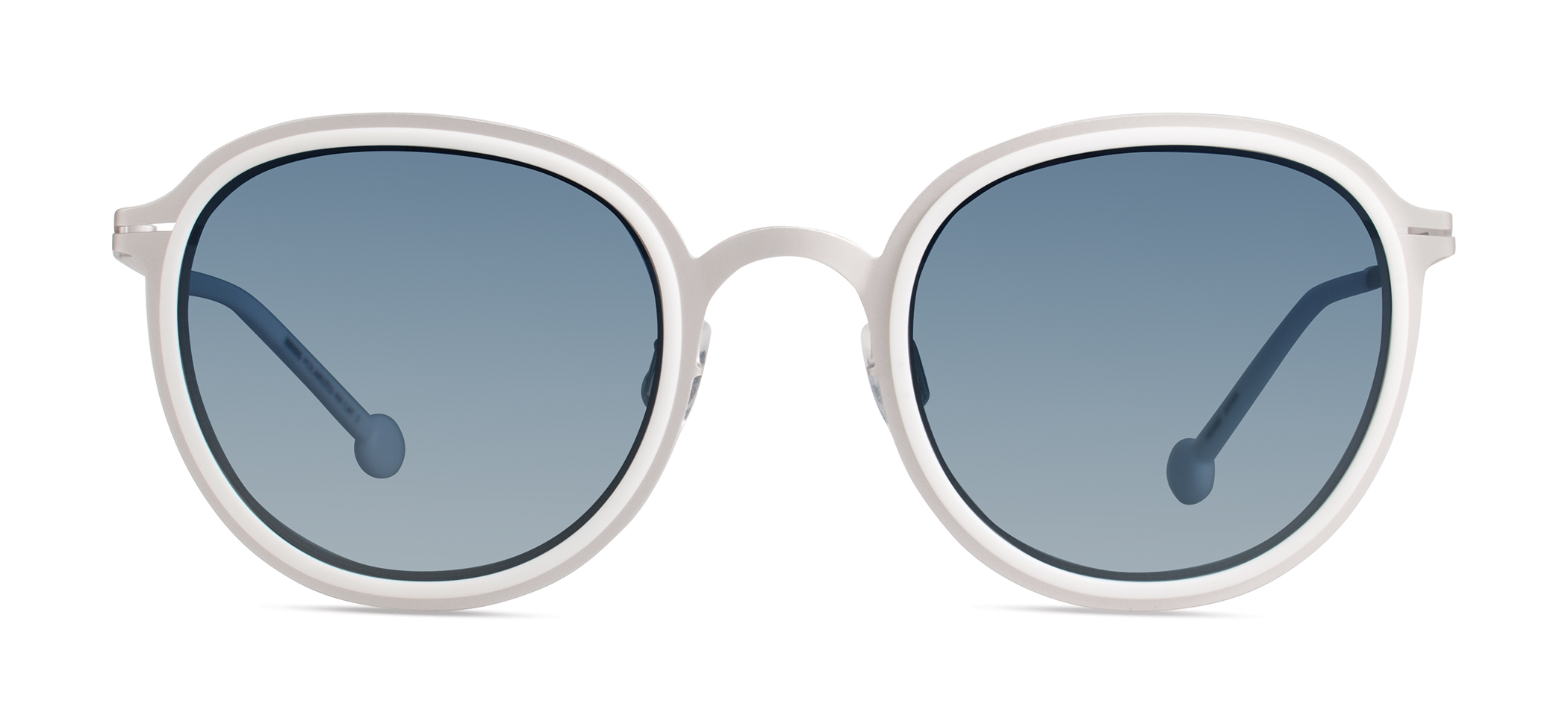 Modo VETRA round sunglasses in White/Silver
