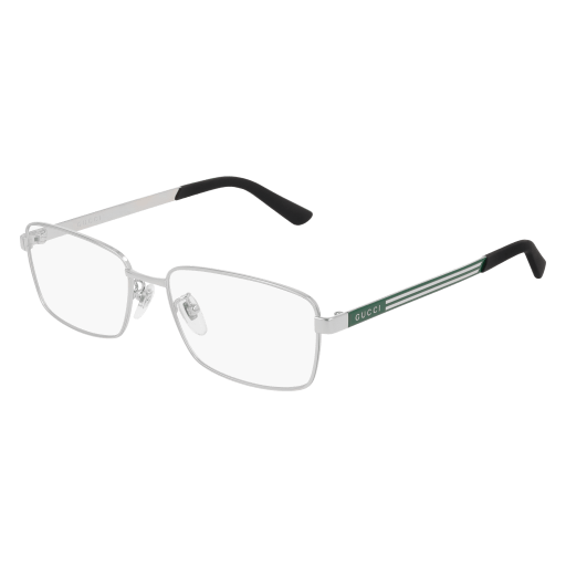 Gucci GG0693O rectangle eyeglasses in Silver Green Transparent