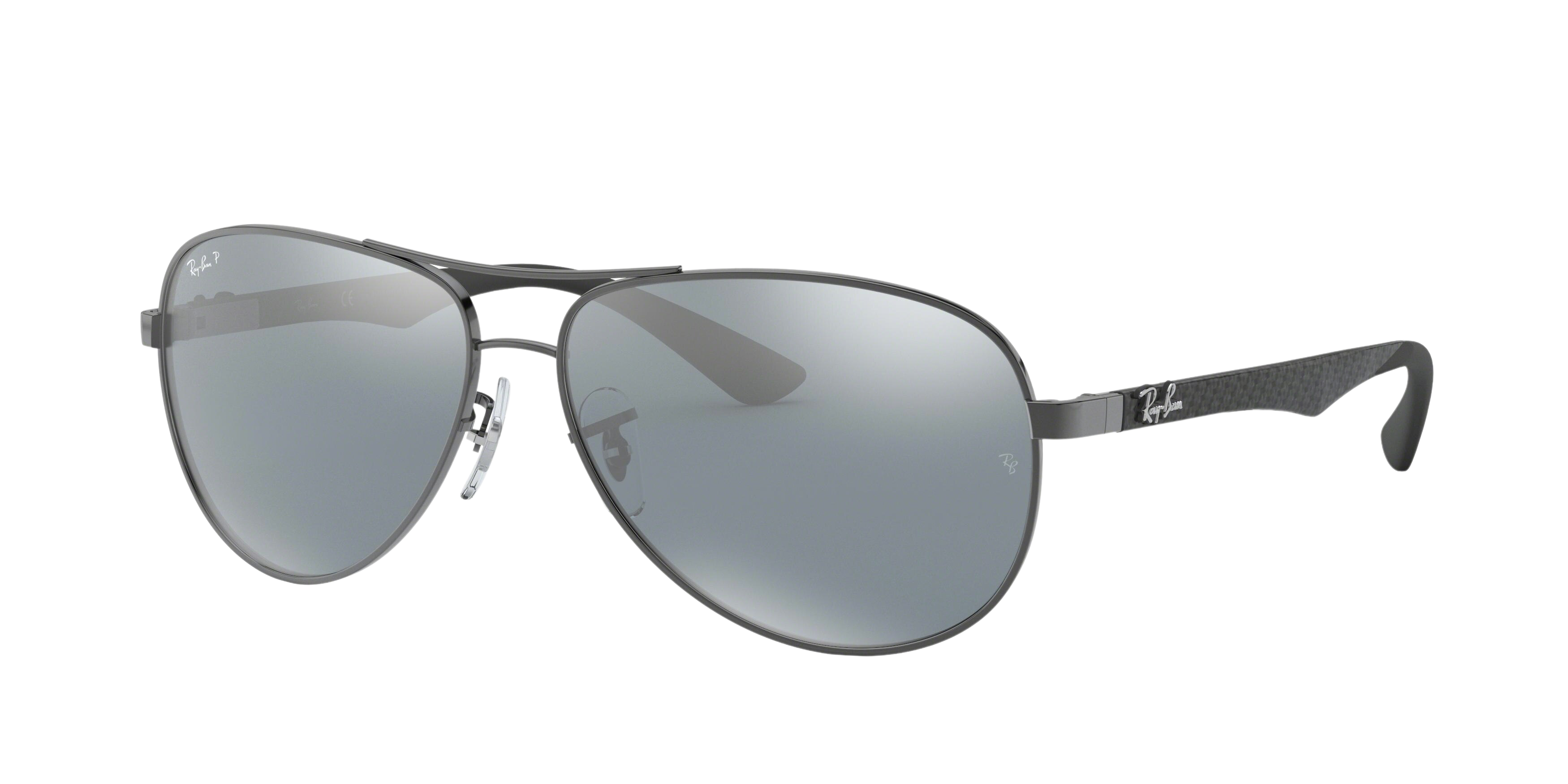 Ray-Ban RB8313 round sunglasses in Shiny Gunmetal