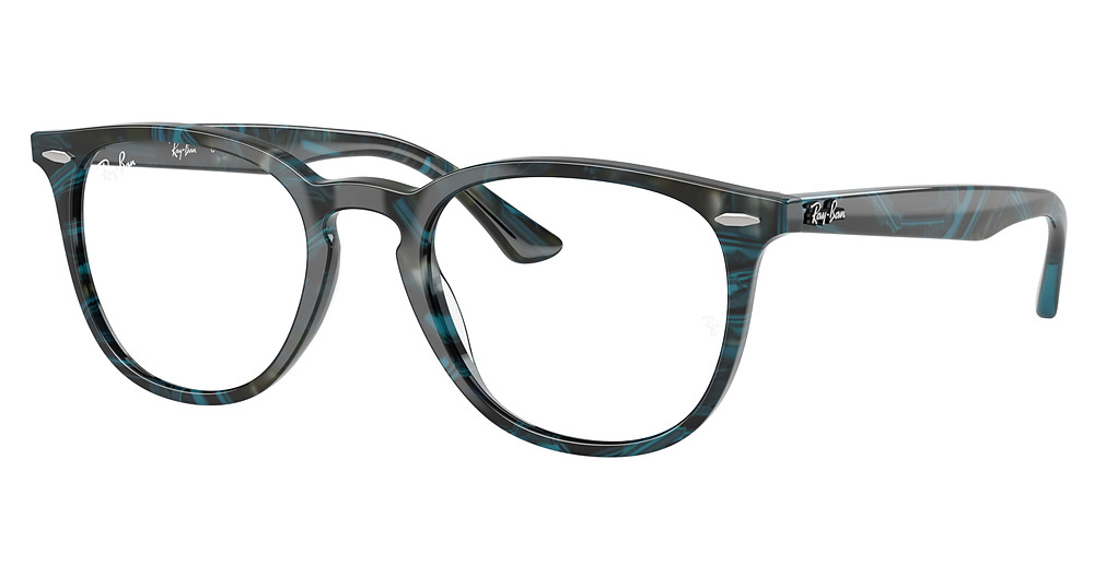 Ray-Ban RX7159F round eyeglasses in Transp Fantasy Brown/Yel