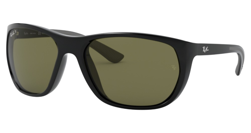 Ray-Ban RB4307 square sunglasses in Black/Green