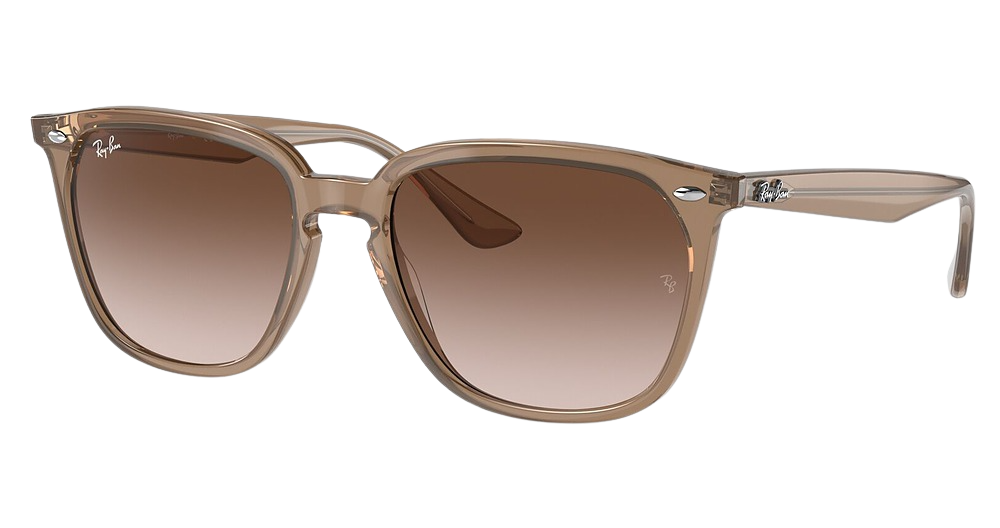 Ray-Ban RB4362F round sunglasses in Opal Beige/Brown Gradient Dark Brown
