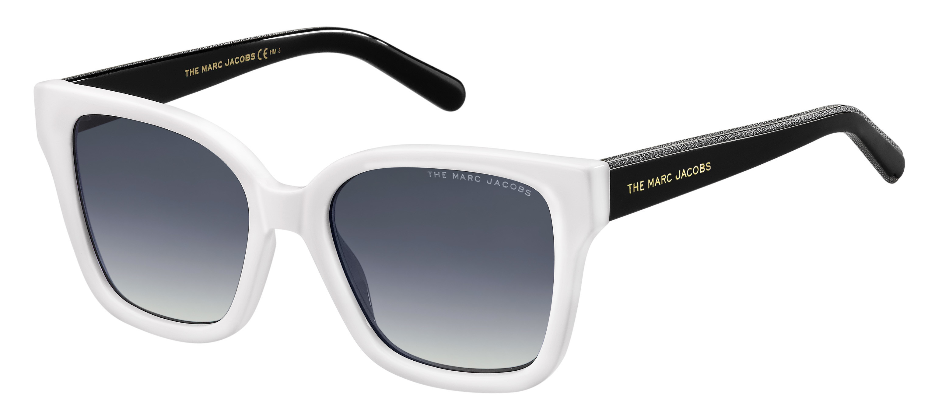 Marc Jacobs Marc 458/S square sunglasses in White Black (9 O Dark Grey Gradient)