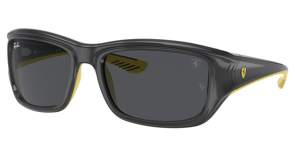Ray-Ban RB4405M rectangle sunglasses in Grey on Rubber Yellow/Dark Grey