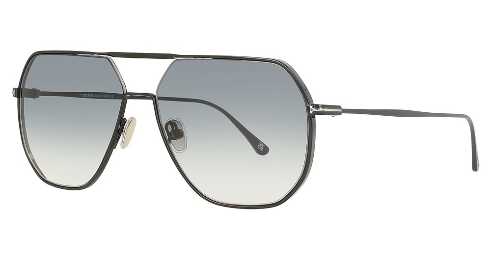 Tom Ford FT0852 irregular sunglasses in Shiny Black/Gradient Smoke