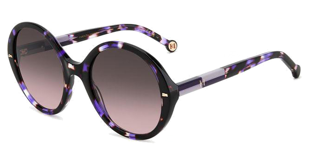 Carolina Herrera HER 0177/S round sunglasses in Violet Hvvio/Brown Pink Shaded
