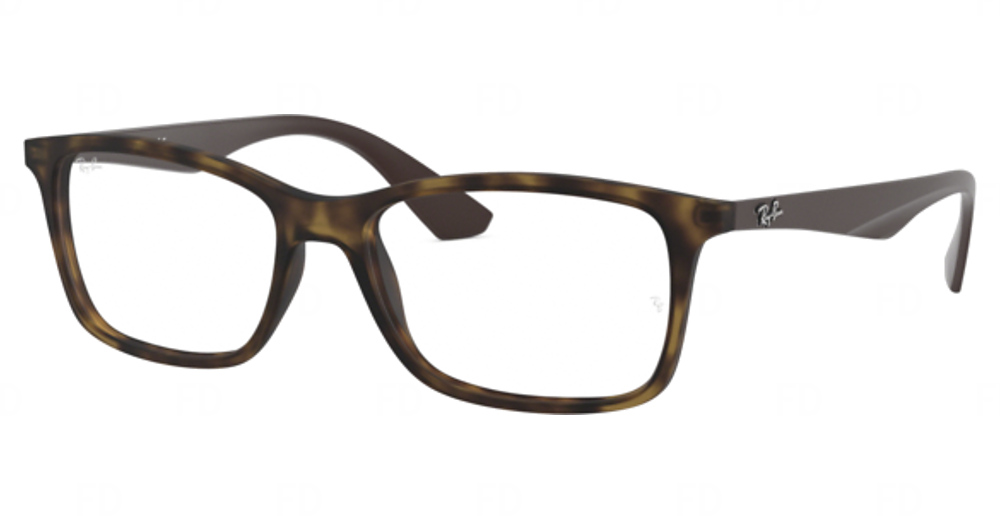 Ray-Ban RX7047 round eyeglasses in Matte Havana