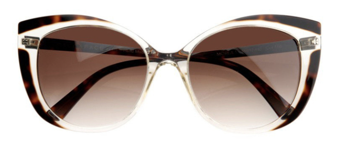 Crystal/Tortoise with Brown Gradient Lenses