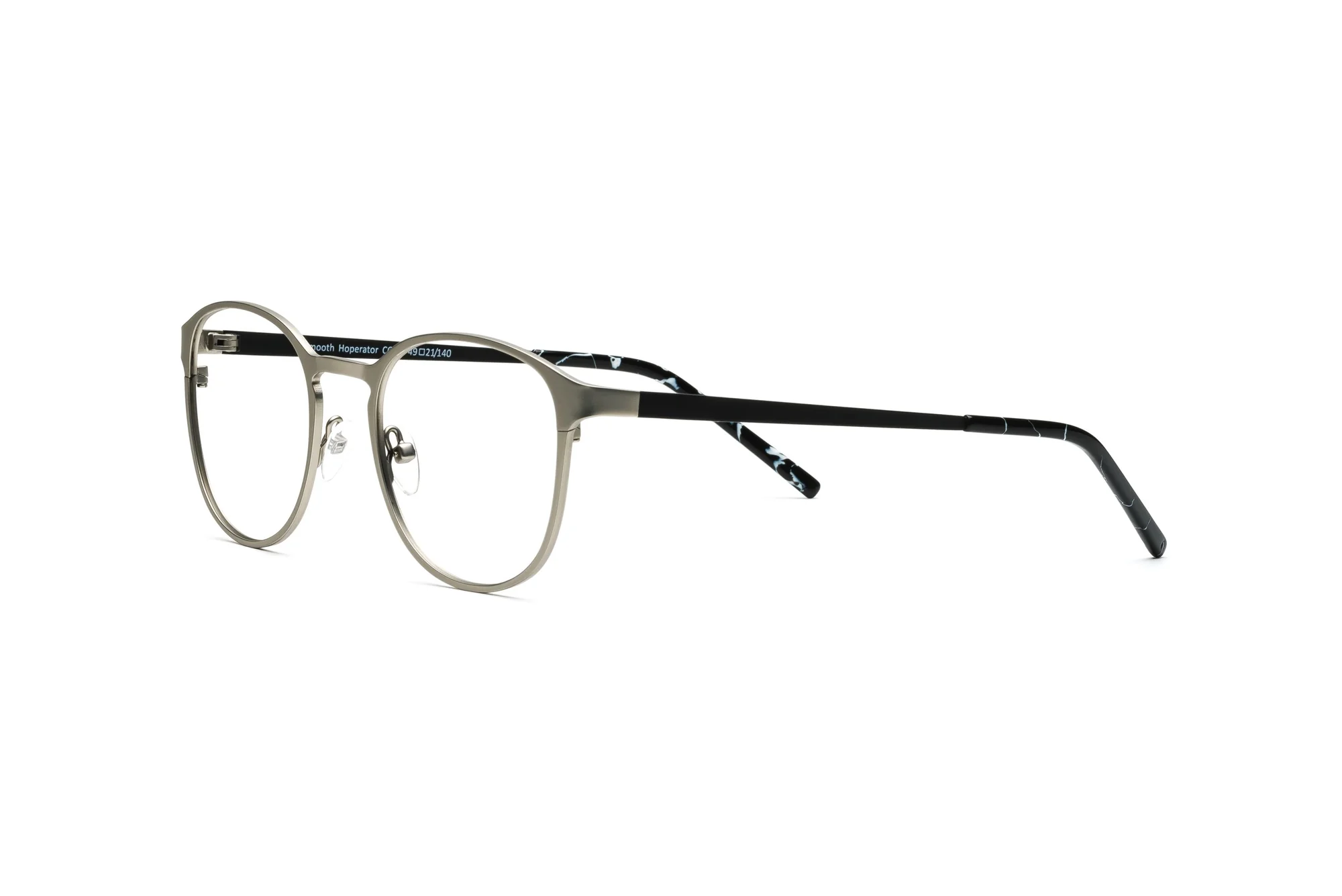 SILVER FRONT BLACK TEMPLES