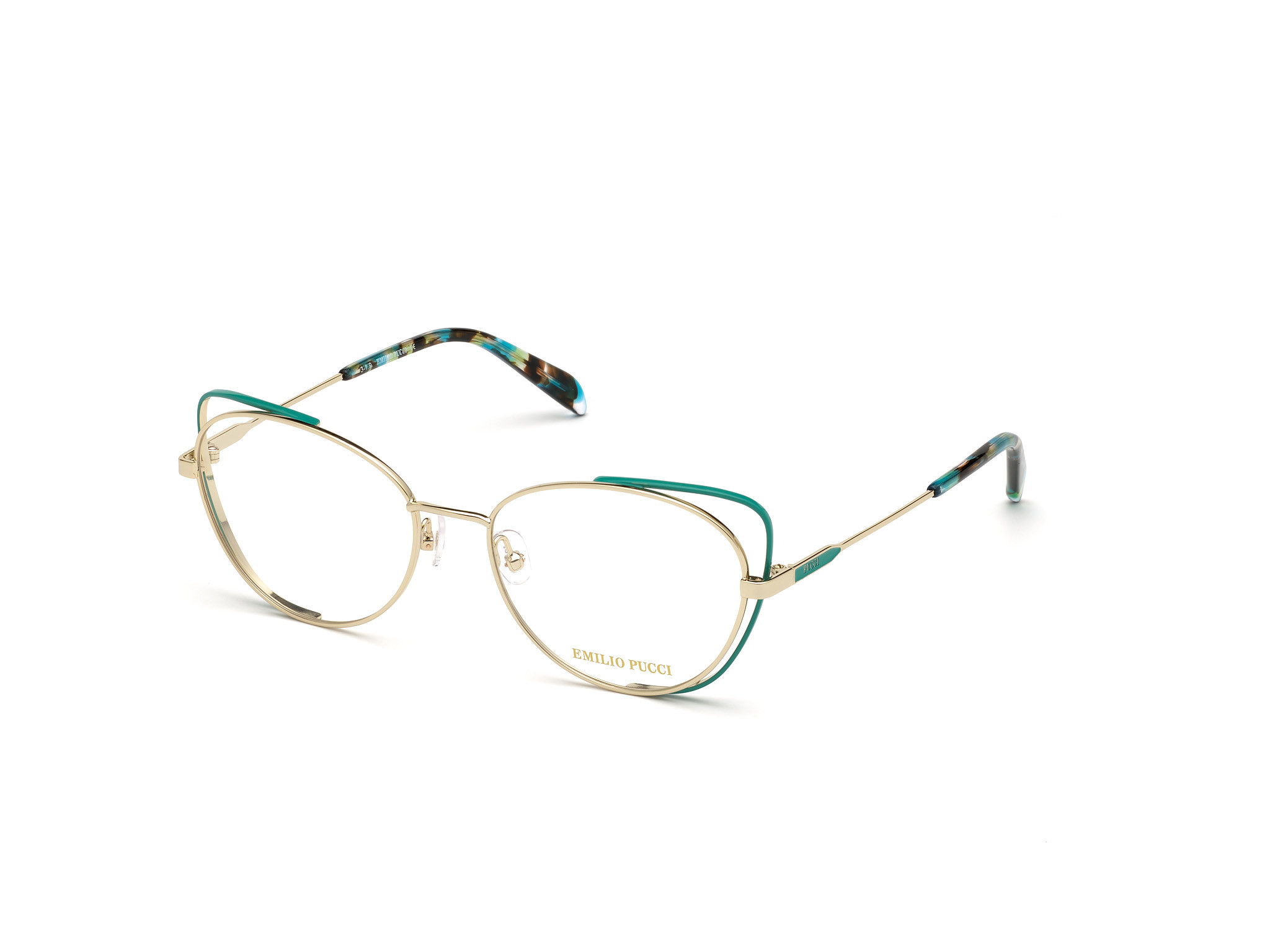 Shiny Pale Gold, Turquoise Enamel Details, Shiny Turquoise Havana Tips