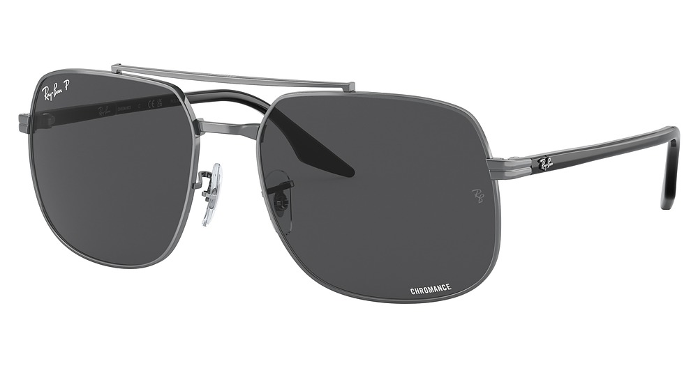 Ray-Ban RB3699 aviator sunglasses in Gunmetal/Polarized Dark Grey