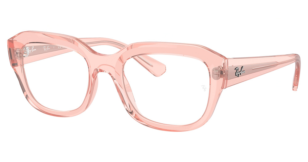 Ray-Ban RX7225 LEONID round eyeglasses in Transparent Pink