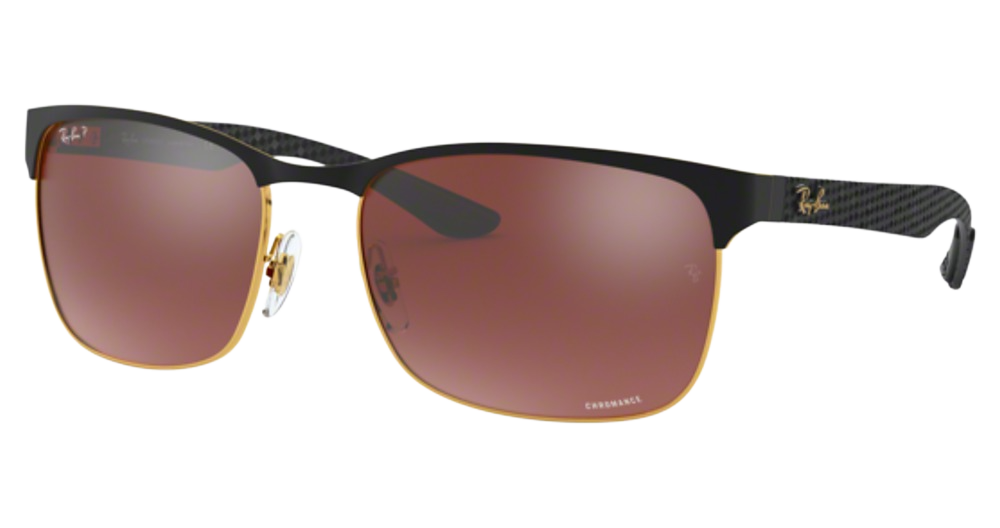 Ray-Ban RB8319CH square sunglasses in Matte Black on Arista
