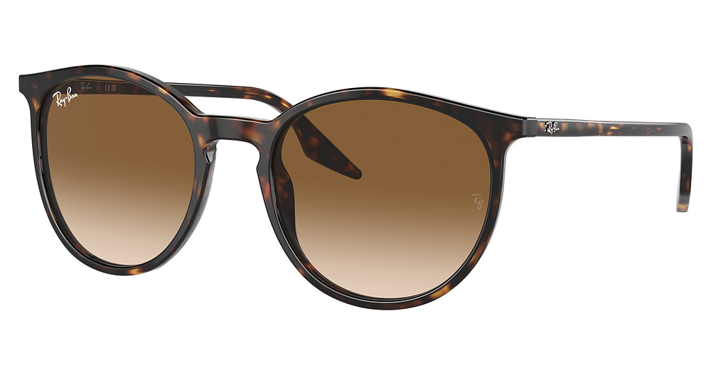Ray-Ban RB2204F round sunglasses in Havana/Clear Gradient Brown