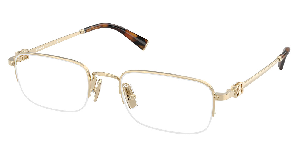 Miu Miu MU 52WV rectangle eyeglasses in Pale Gold