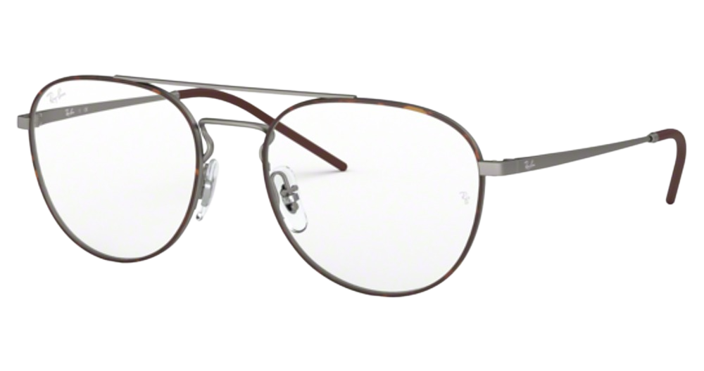 Ray-Ban RX6414 aviator eyeglasses in Havana on Rubber Gunmeta