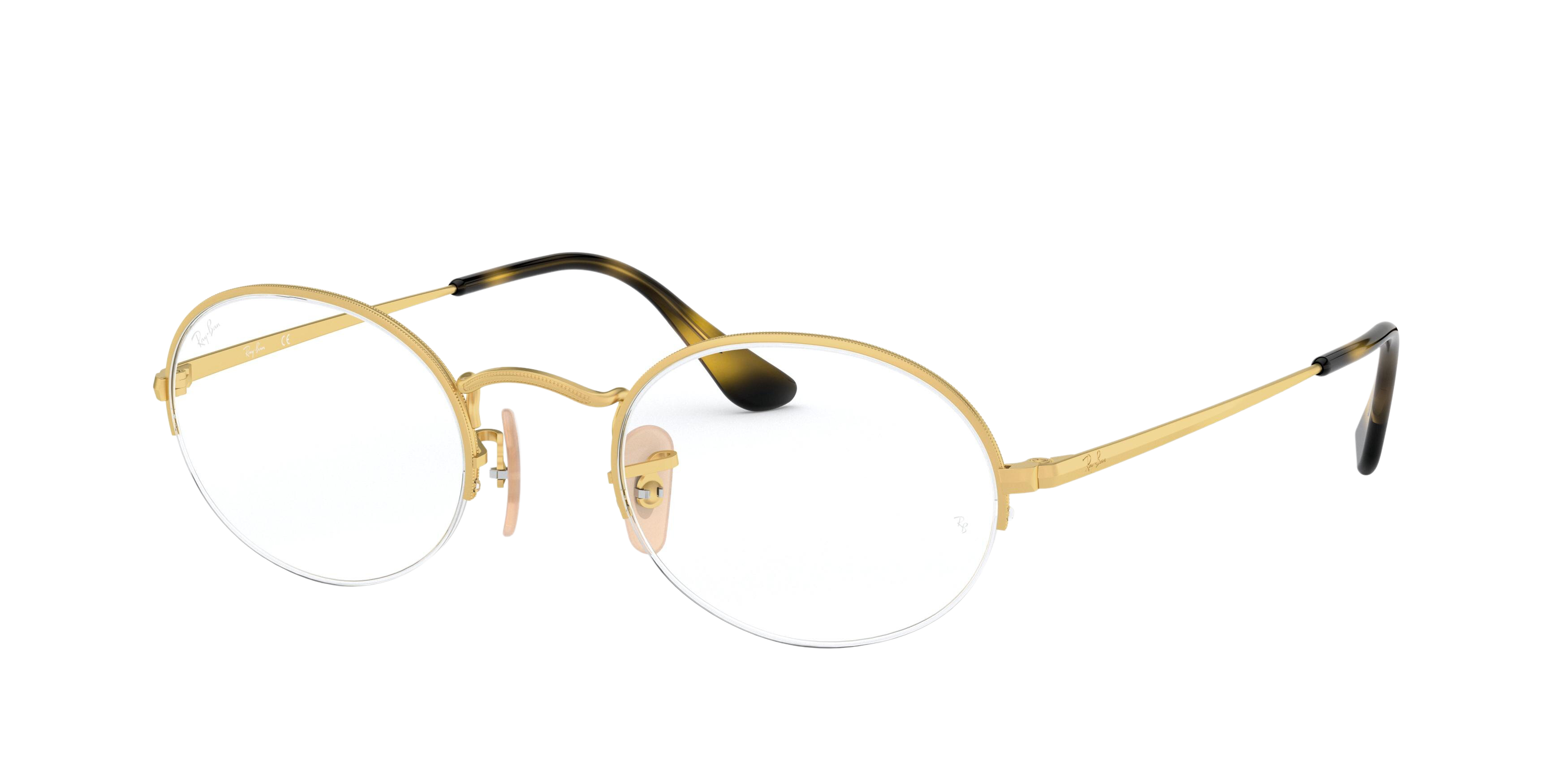 Ray-Ban RX6547 round eyeglasses in Matte Gold