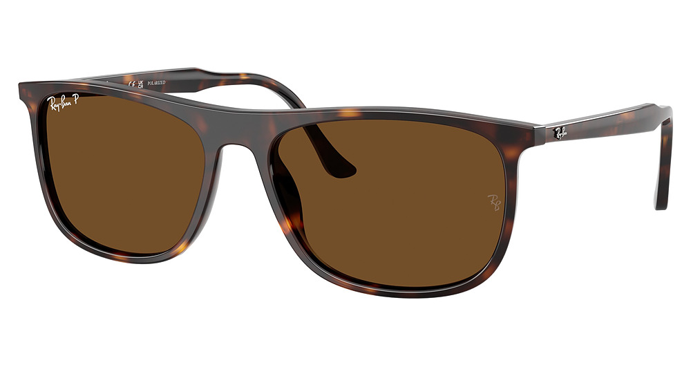 Ray-Ban RB2216F round sunglasses in Havana/Polarized Brown