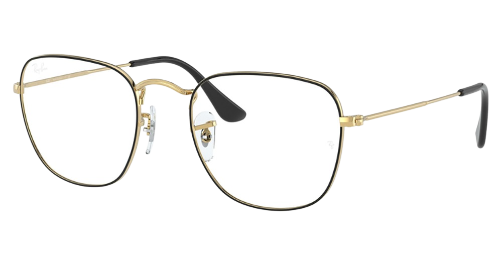 Ray-Ban RX3857V FRANK round eyeglasses in Black on Legend Gold