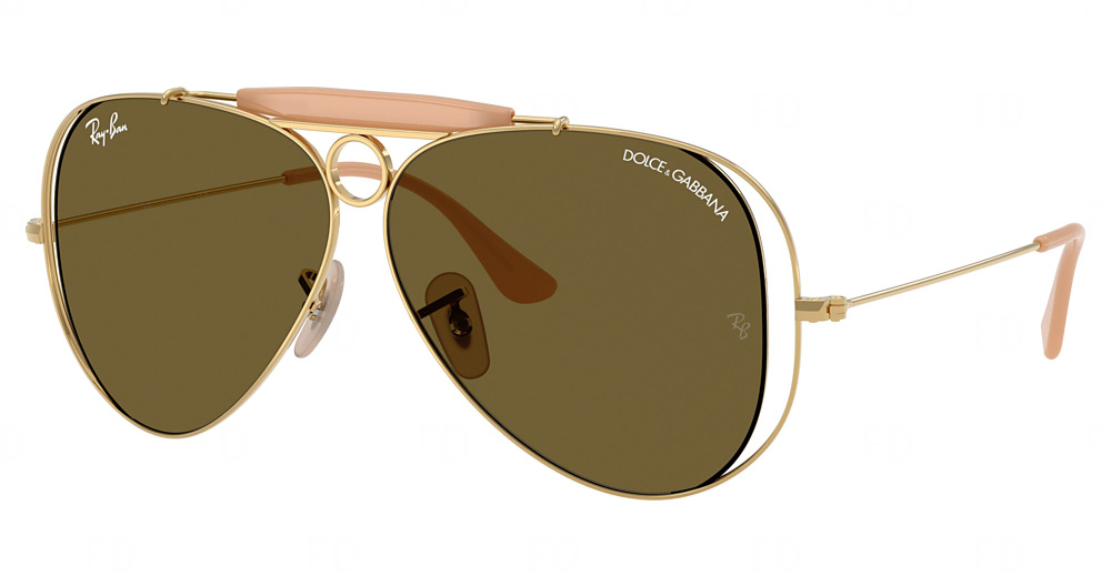 Ray-Ban RB3138M aviator sunglasses in Arista/Dark Brown
