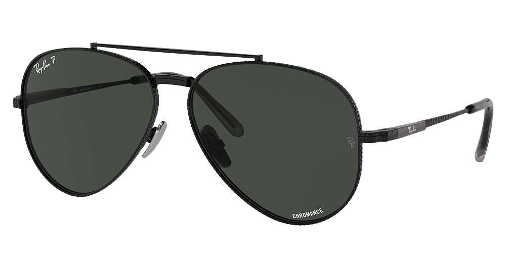 Ray-Ban RB8225 AVIATOR TITANIUM aviator sunglasses in Black/Polarized Dark Grey