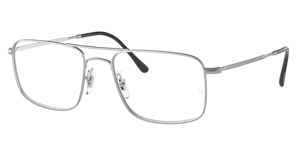 Ray-Ban RX6434 rectangle eyeglasses in Matte Silver