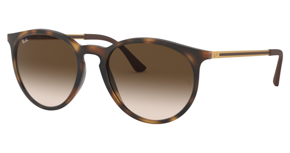 Ray-Ban RB4274 round sunglasses in Rubber Light Havana/Brown Gradient Dark Brown