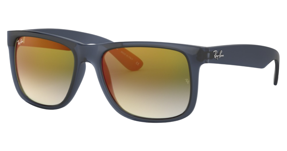 Ray-Ban RB4165 JUSTIN round sunglasses in Transparent Blue