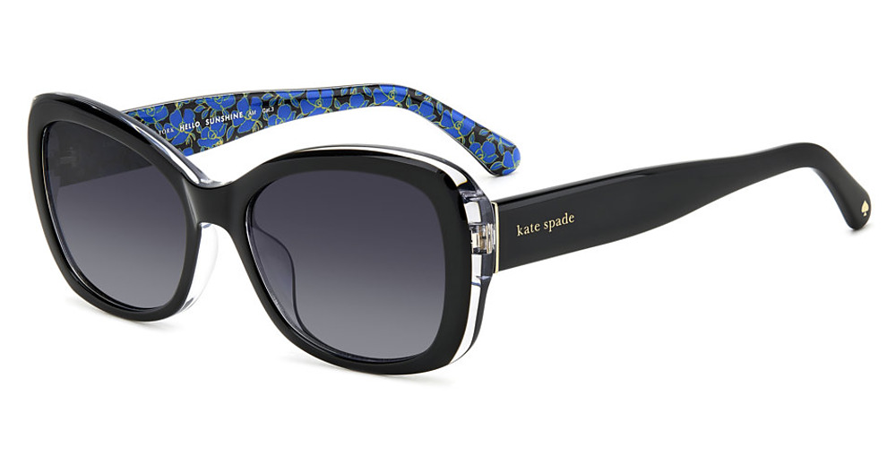 Kate Spade ELOWEN/G/S/US round sunglasses in Black/Dark Grey Shaded