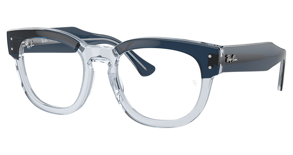 Ray-Ban RX0298VF MEGA HAWKEYE round eyeglasses in Blue on Transparent Blue