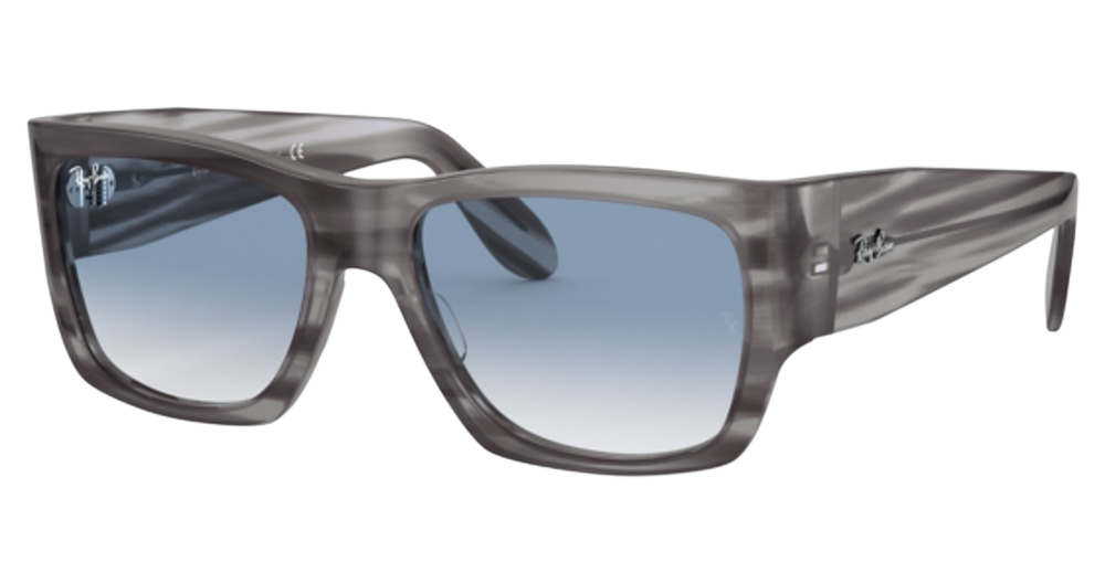 STRIPED GREY / CLEAR GRADIENT BLUE