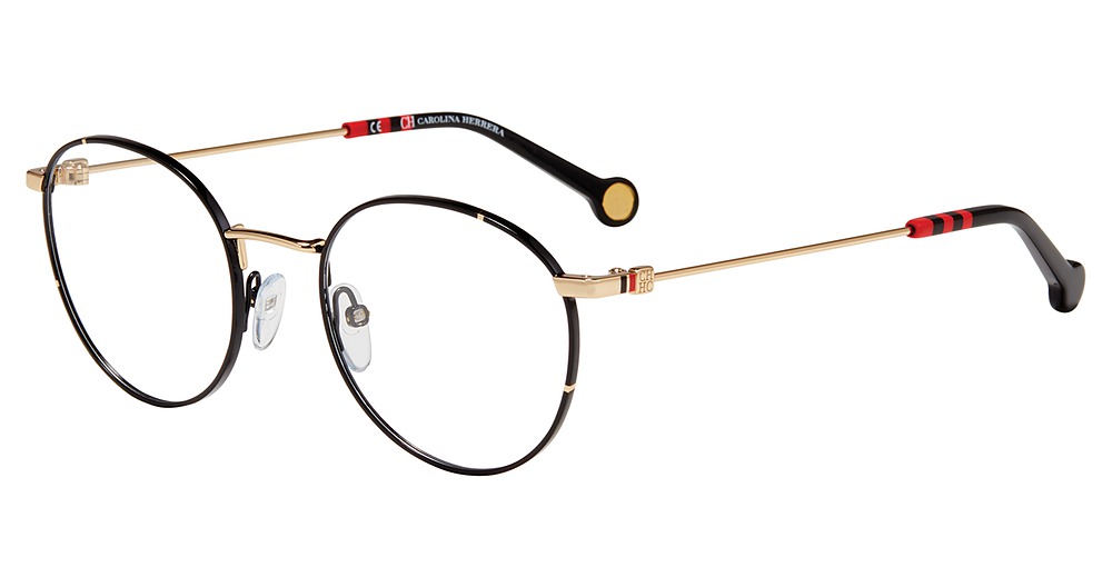 Carolina Herrera VHE167K round eyeglasses in Black 0301