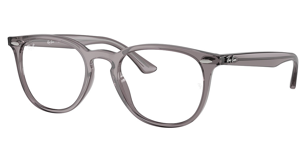 Ray-Ban RX7159 round eyeglasses in Transparent Grey