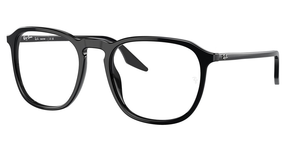Ray-Ban RB2203 round sunglasses in Black/Transitions 8 Sapphire