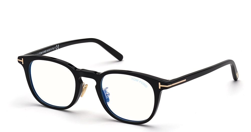 Tom Ford FT5725-D-B round eyeglasses in Shiny Black
